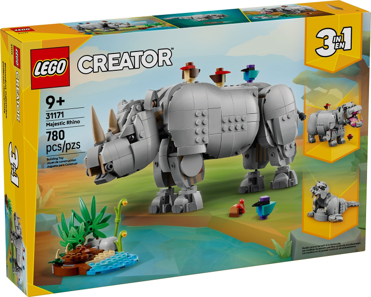 LEGO - 0 - 31171 - Creator - Wild Animals: Majestic Rhino with Birds - H